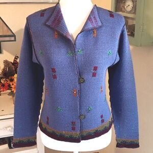 Patrizio Knits Francia Patti Cardigan Sweater Artisan, Boho, Avant Garde